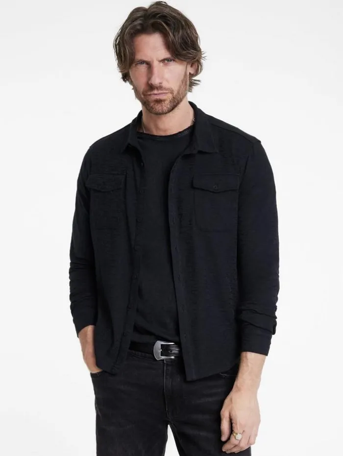 New John Varvatos ABUJA WESTERN SHIRT BLACK