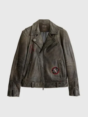 Hot John Varvatos ALICE COOPER LEATHER BIKER ASH