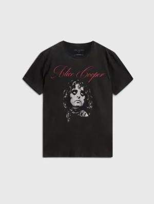 Hot John Varvatos ALICE COOPER SCRIPT TEE BLACK