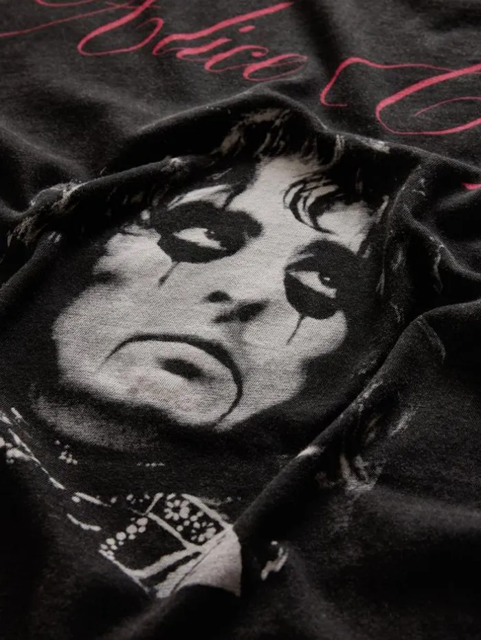Hot John Varvatos ALICE COOPER SCRIPT TEE BLACK