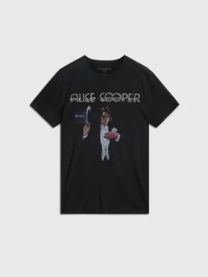 Cheap John Varvatos ALICE COOPER TOP HAT TEE BLACK