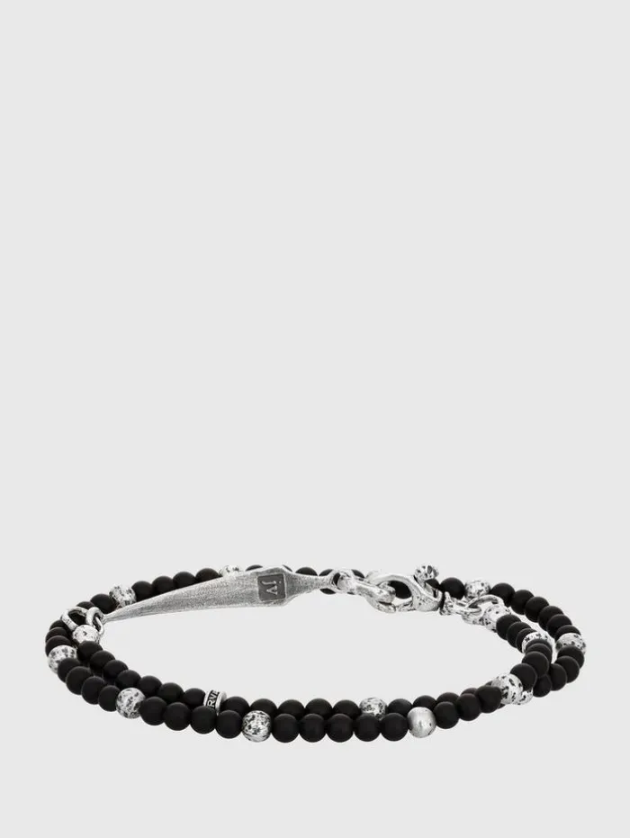 New John Varvatos BEADED MULTI-STRAND BRACELET SILVER