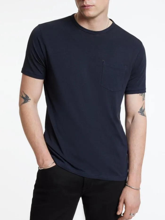 Online John Varvatos BOND BURNOUT T-SHIRT NAVY