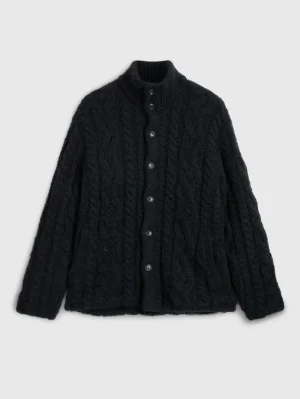 Shop John Varvatos BRANDT CABLE SWEATER BLACK