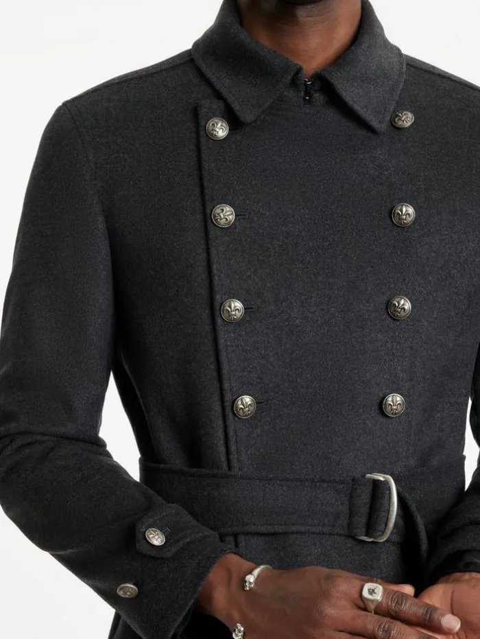 Discount John Varvatos CANAL TRENCH COAT DKSTEELHTR