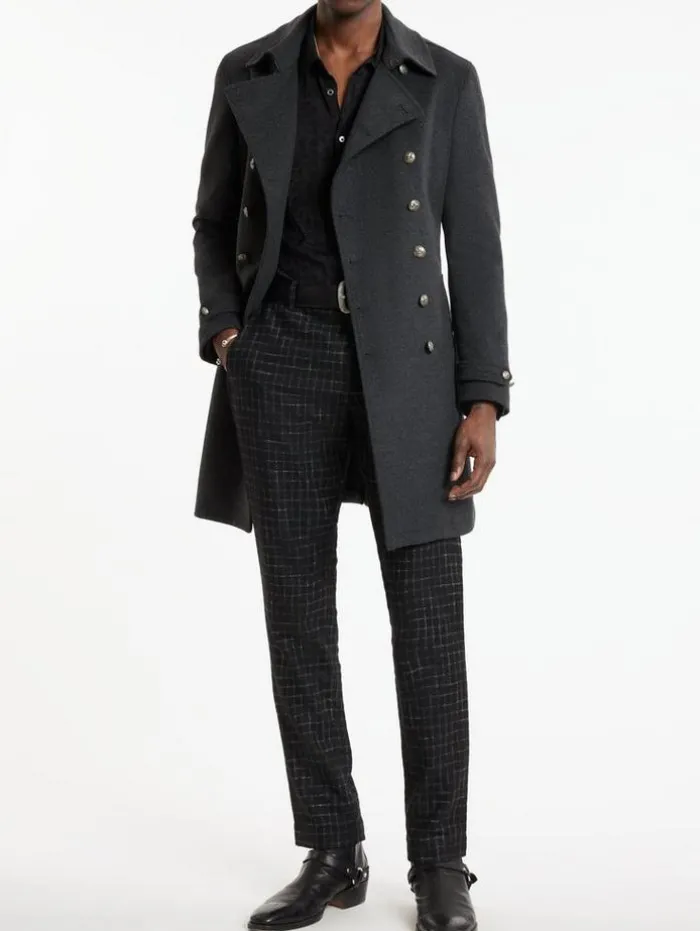 Discount John Varvatos CANAL TRENCH COAT DKSTEELHTR