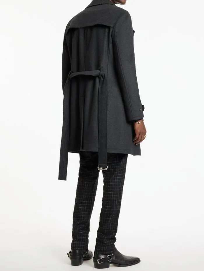 Discount John Varvatos CANAL TRENCH COAT DKSTEELHTR