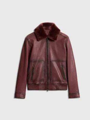 New John Varvatos CLAREMONT AVIATOR JACKET OXBLOOD