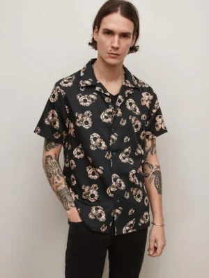 Clearance John Varvatos DANNY CAMP SHIRT BLACK