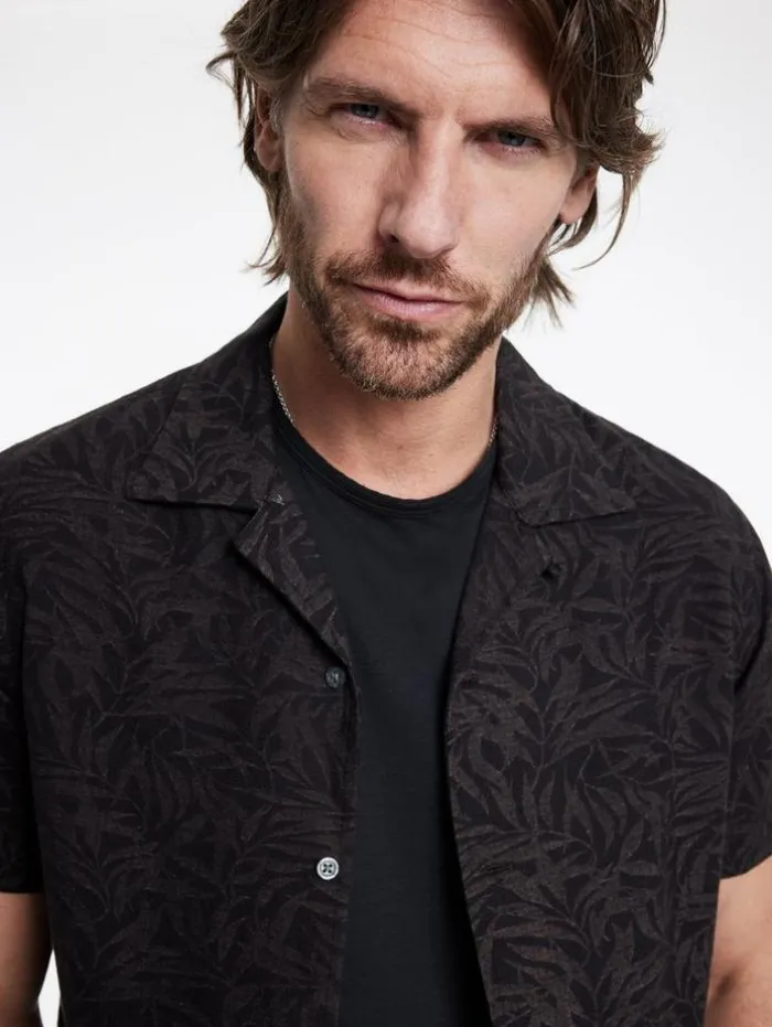 Cheap John Varvatos DANNY CAMP SHIRT CHARCOAL