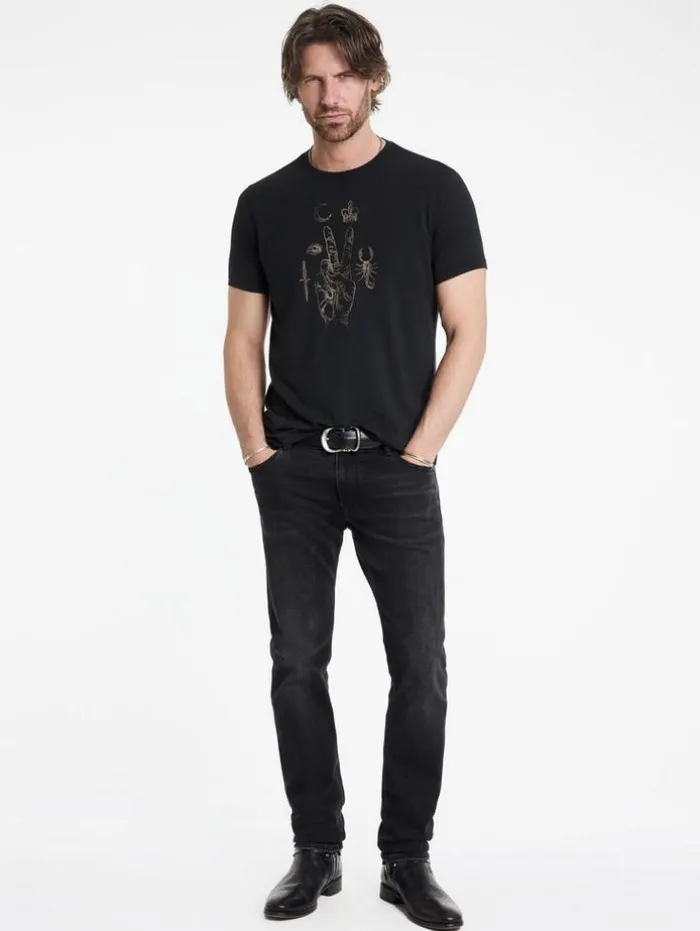 Cheap John Varvatos ELEMENTS PEACE TEE BLACK