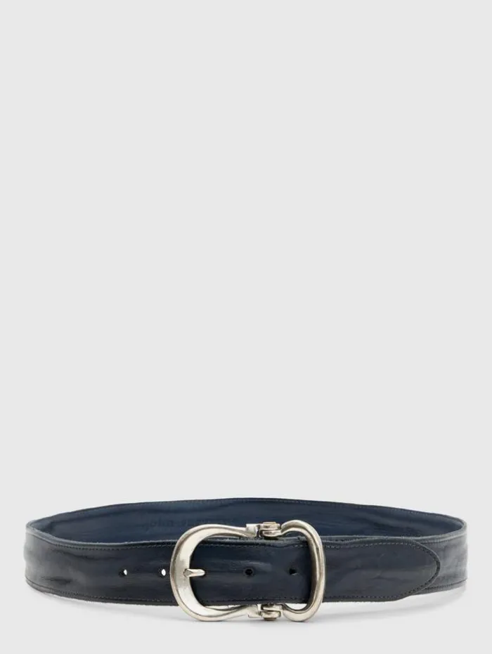 Online John Varvatos FIBEL ANTIQUE NICKLE FINISH BELT INDIGO