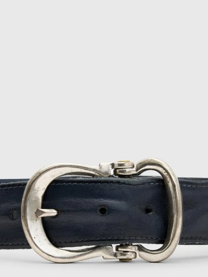 Online John Varvatos FIBEL ANTIQUE NICKLE FINISH BELT INDIGO