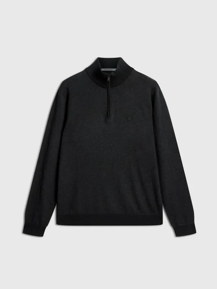 Best Sale John Varvatos GRAND BIRDEYE HALF ZIP BLACK
