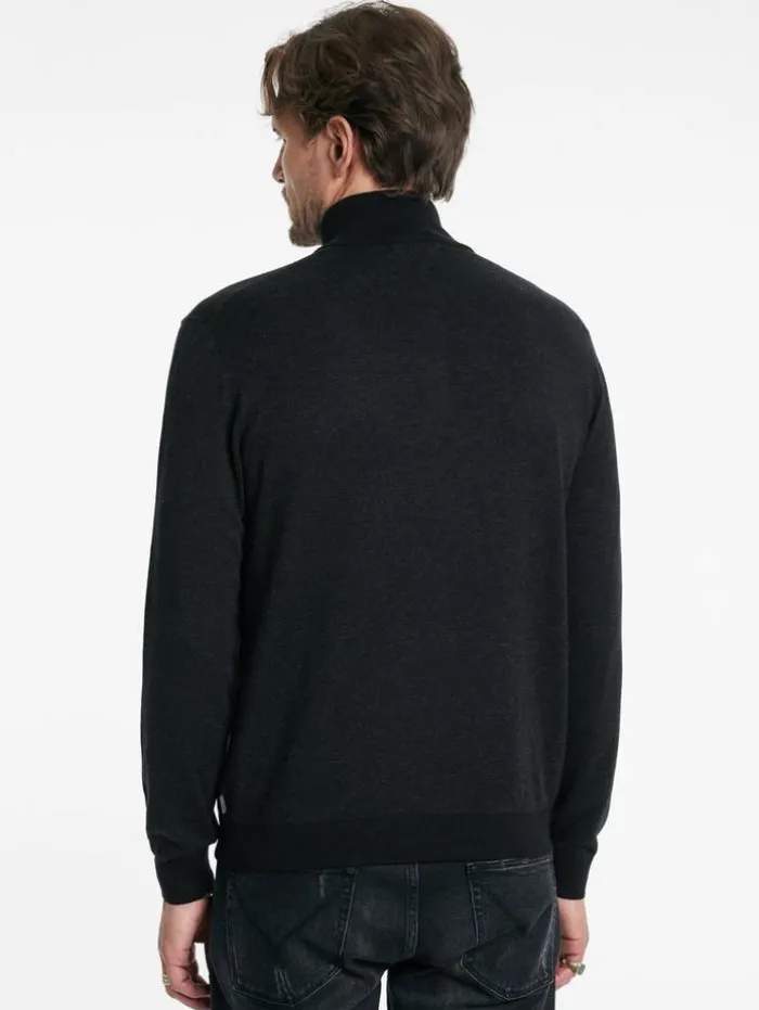 Best Sale John Varvatos GRAND BIRDEYE HALF ZIP BLACK