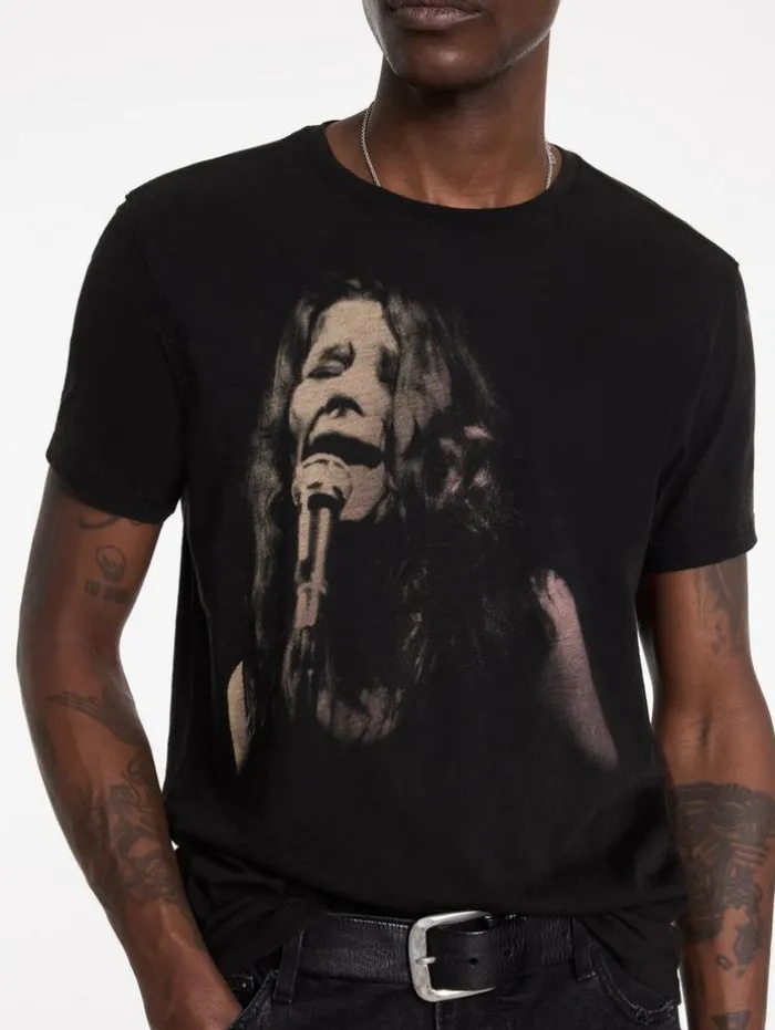 Hot John Varvatos JANIS JOPLIN TEE BLACK