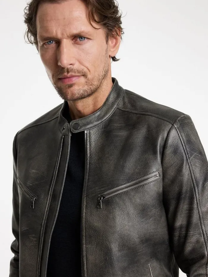 Outlet John Varvatos KEELER RACER JACKET CARBON