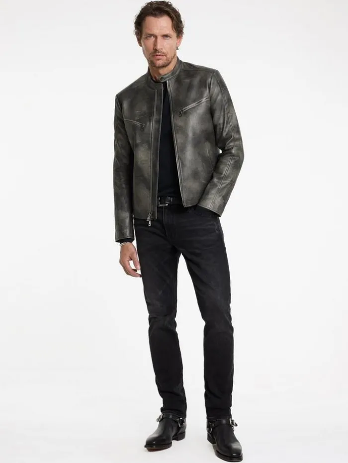 Outlet John Varvatos KEELER RACER JACKET CARBON