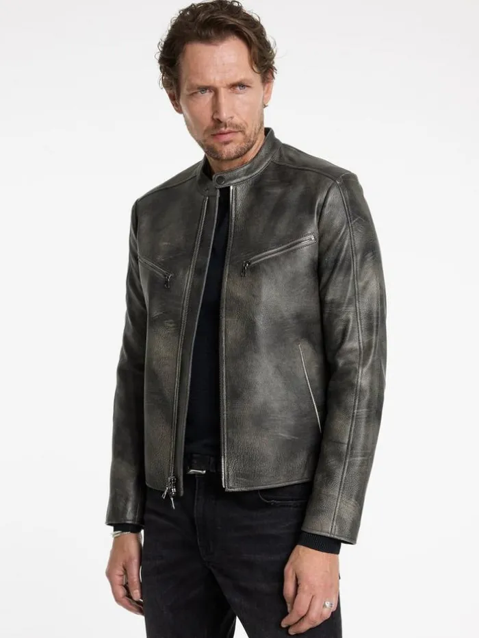 Outlet John Varvatos KEELER RACER JACKET CARBON