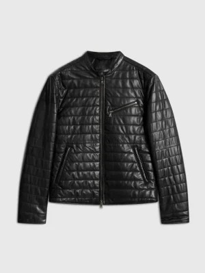 Store John Varvatos KITT QUILTED RACER JACKET BLACK