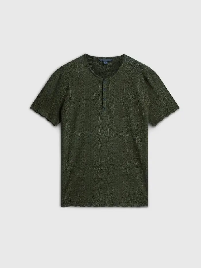 Cheap John Varvatos MADOC HENLEY KOMBUGREEN