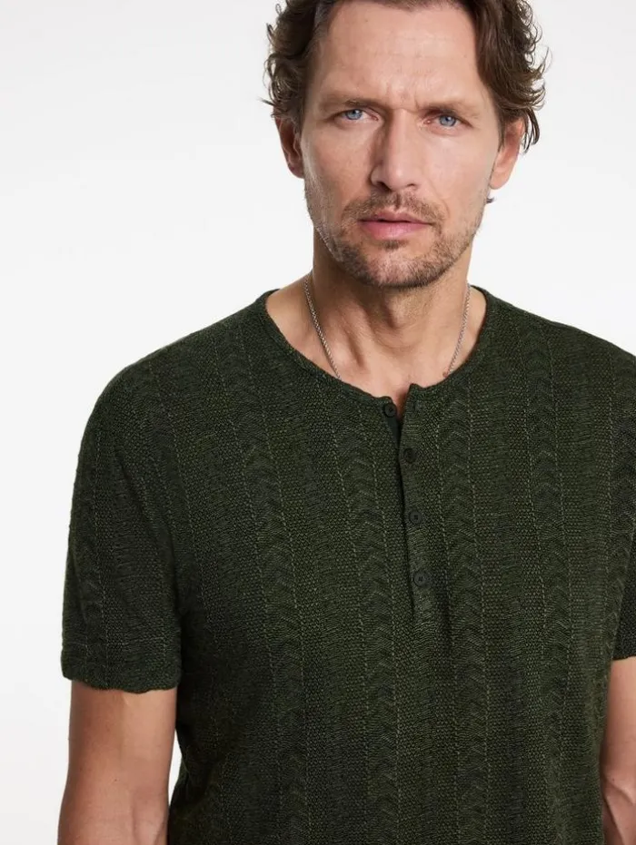 Cheap John Varvatos MADOC HENLEY KOMBUGREEN