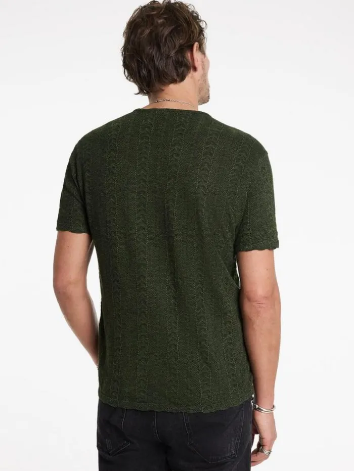 Cheap John Varvatos MADOC HENLEY KOMBUGREEN