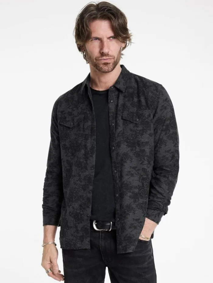 Best John Varvatos MARSHALL WESTERN SHIRT CONCRETEGRE
