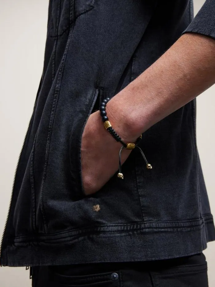 Hot John Varvatos 8MM BRASS SKULL WITH COLOR BEADS BLACK