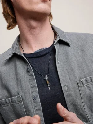 Clearance John Varvatos NAIL PENDANT NECKLACE SILVER