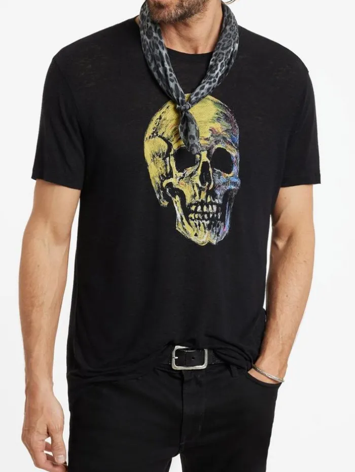 Sale John Varvatos PAINTED SKULL TEE BLACK