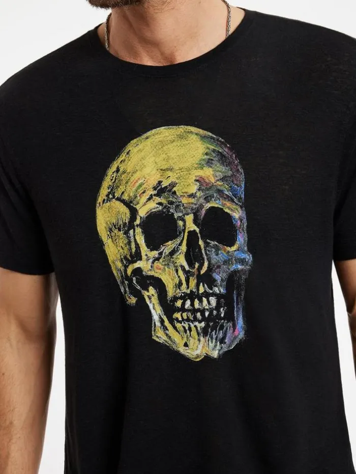 Sale John Varvatos PAINTED SKULL TEE BLACK