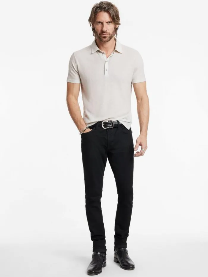 Discount John Varvatos PALOMA POLO CHARCOAL/TURTLEDOVE