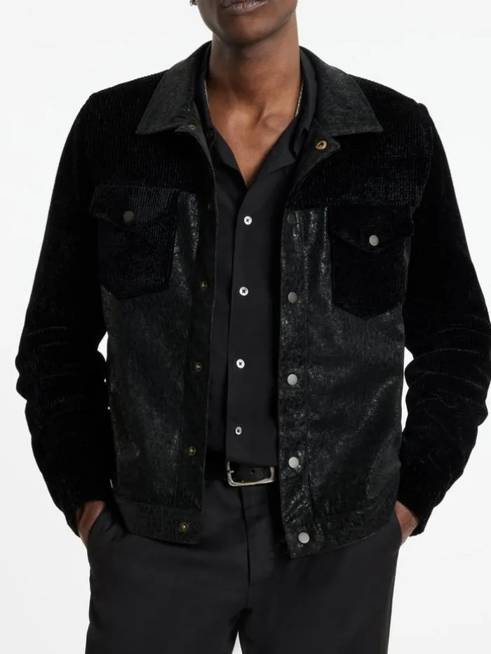 Discount John Varvatos PASSAIC TRUCKER JACKET BLACK