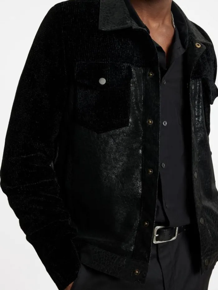 Discount John Varvatos PASSAIC TRUCKER JACKET BLACK
