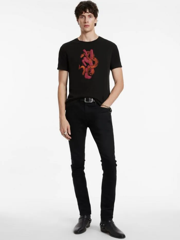 Sale John Varvatos PEACE SNAKE TEE BLACK
