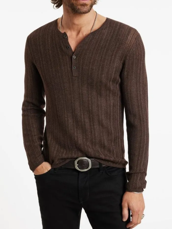 Hot John Varvatos SALETE HENLEY WOODBROWN