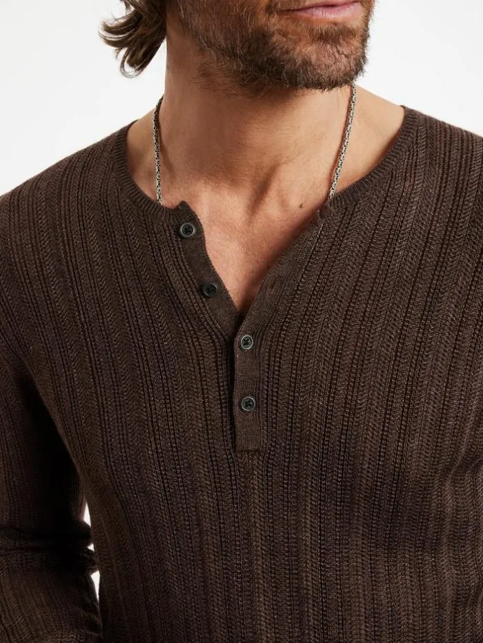 Hot John Varvatos SALETE HENLEY WOODBROWN