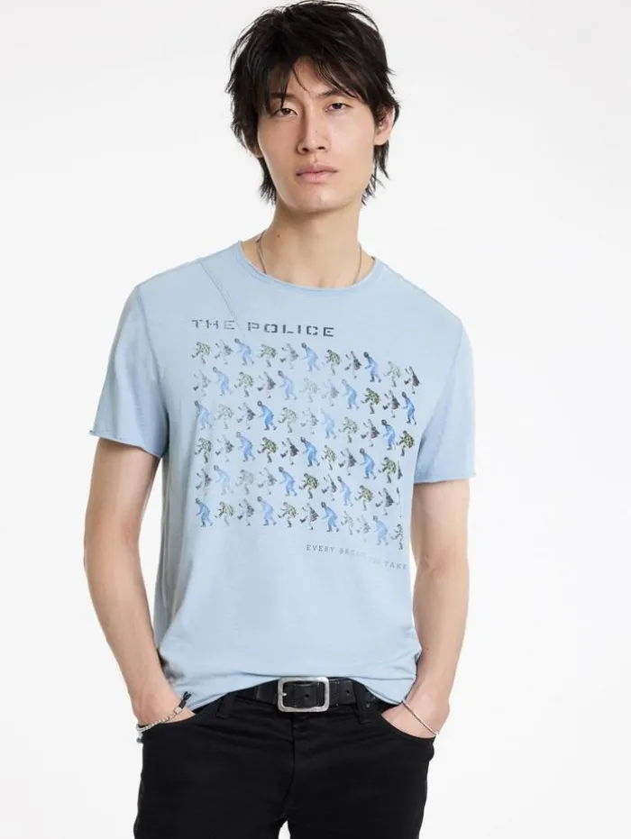 Flash Sale John Varvatos THE POLICE BAND TEE CEMENTWHT