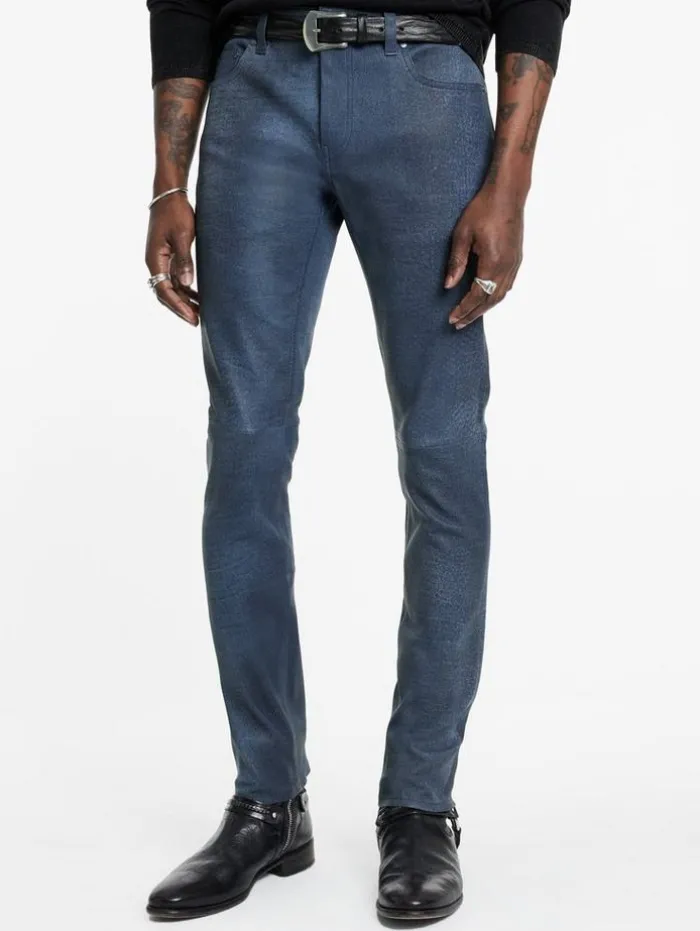 Online John Varvatos THE ROCKER LEATHER JEANS INK