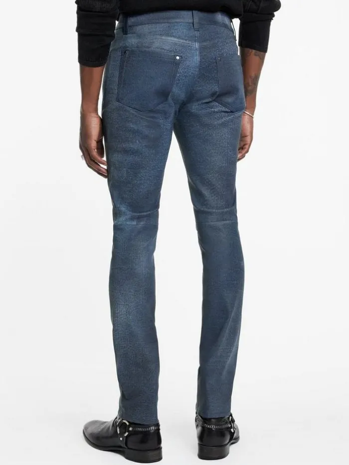 Online John Varvatos THE ROCKER LEATHER JEANS INK
