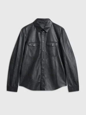 Shop John Varvatos TRAVIS SHIRT JACKET BLACK