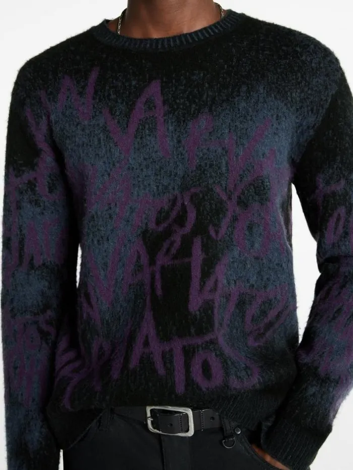 Clearance John Varvatos VINHETA CREWNECK SWEATER BLACK