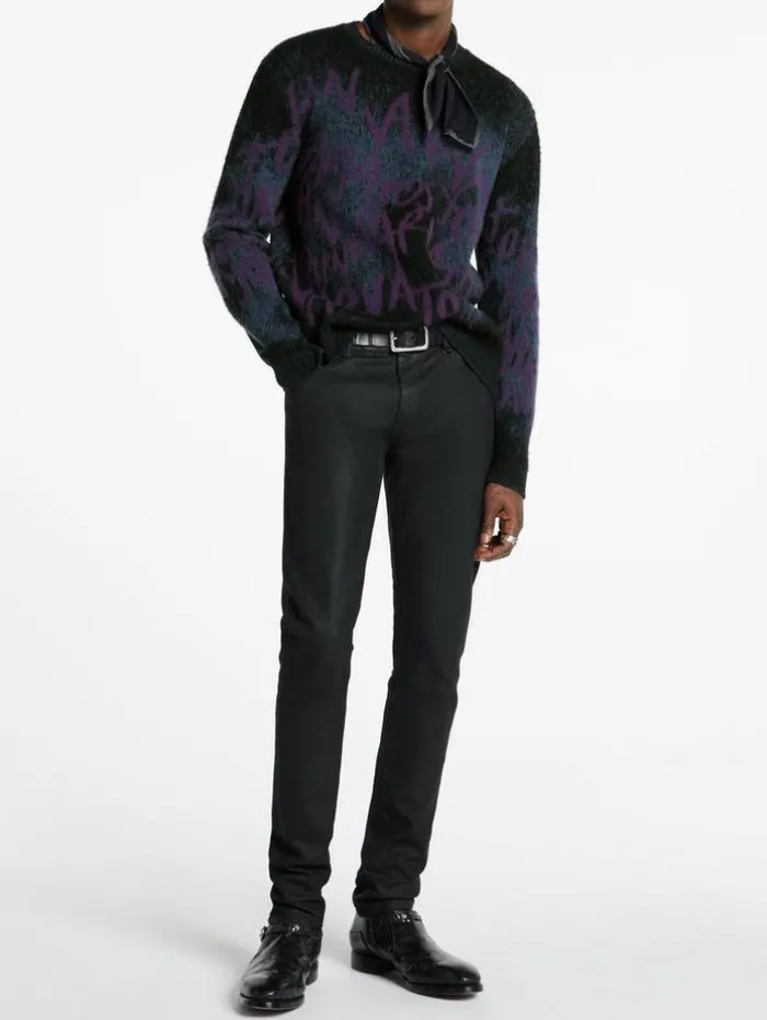 Clearance John Varvatos VINHETA CREWNECK SWEATER BLACK