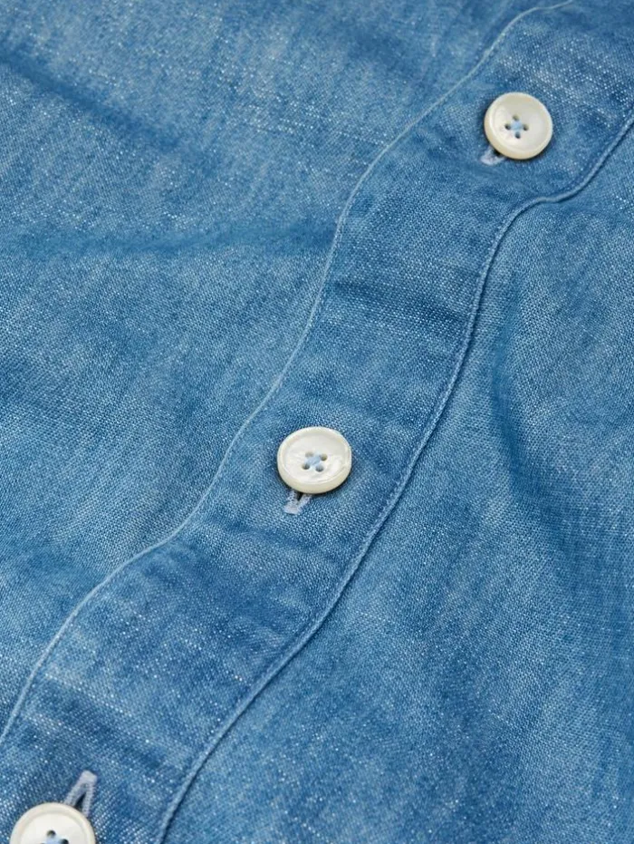 Shop John Varvatos VINTON SHIRT DUSTEDBLUE