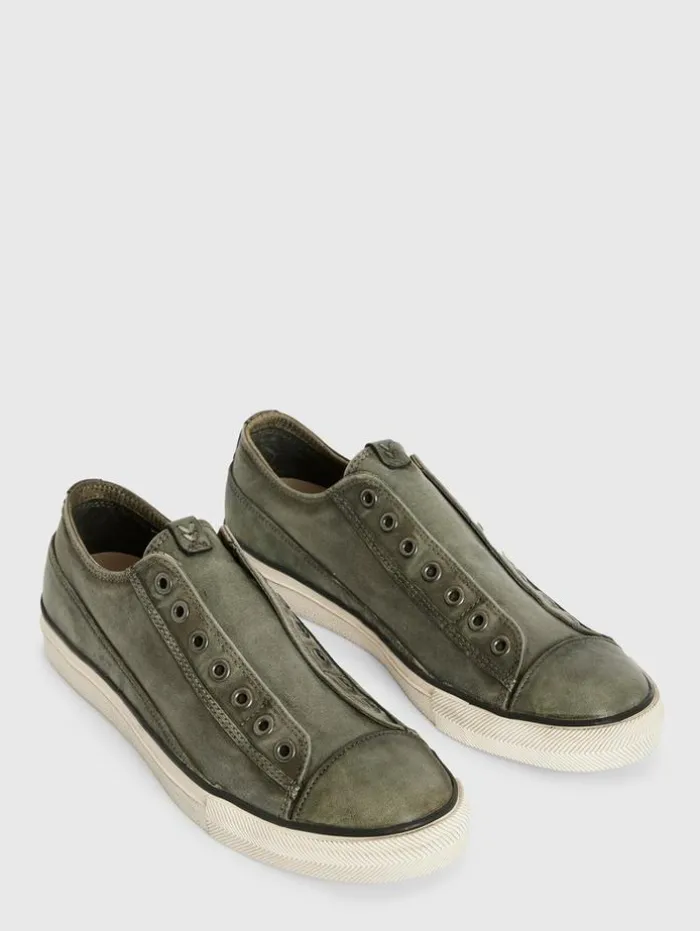 Discount John Varvatos VULC LACELESS LOW TOP - CANVAS GREY/BLKPRN