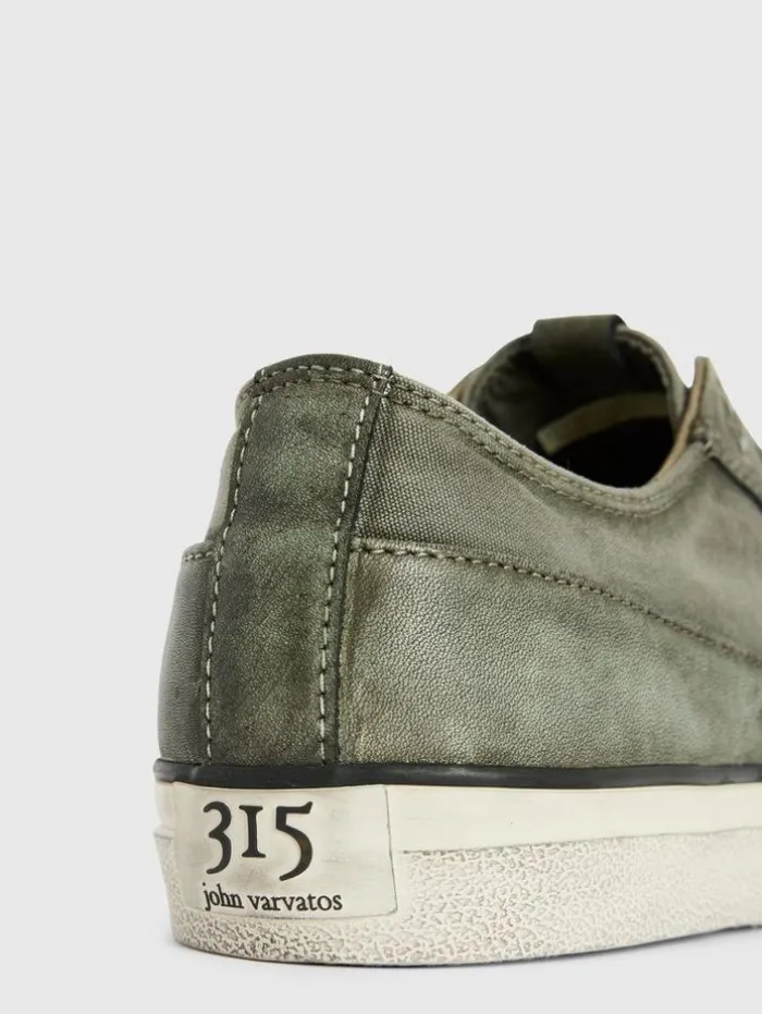 Discount John Varvatos VULC LACELESS LOW TOP - CANVAS GREY/BLKPRN