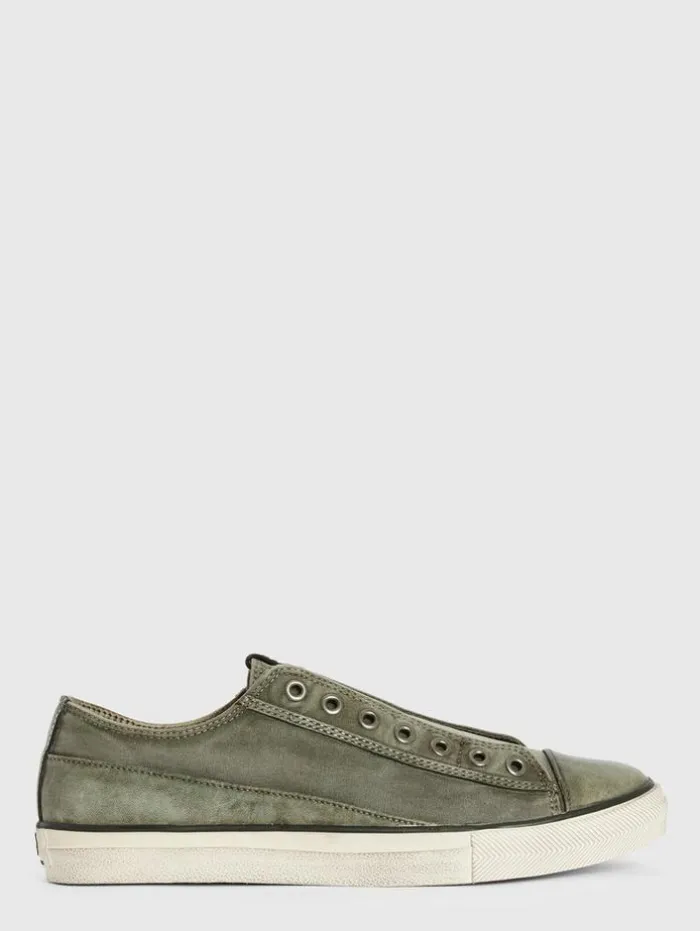 Discount John Varvatos VULC LACELESS LOW TOP - CANVAS GREY/BLKPRN