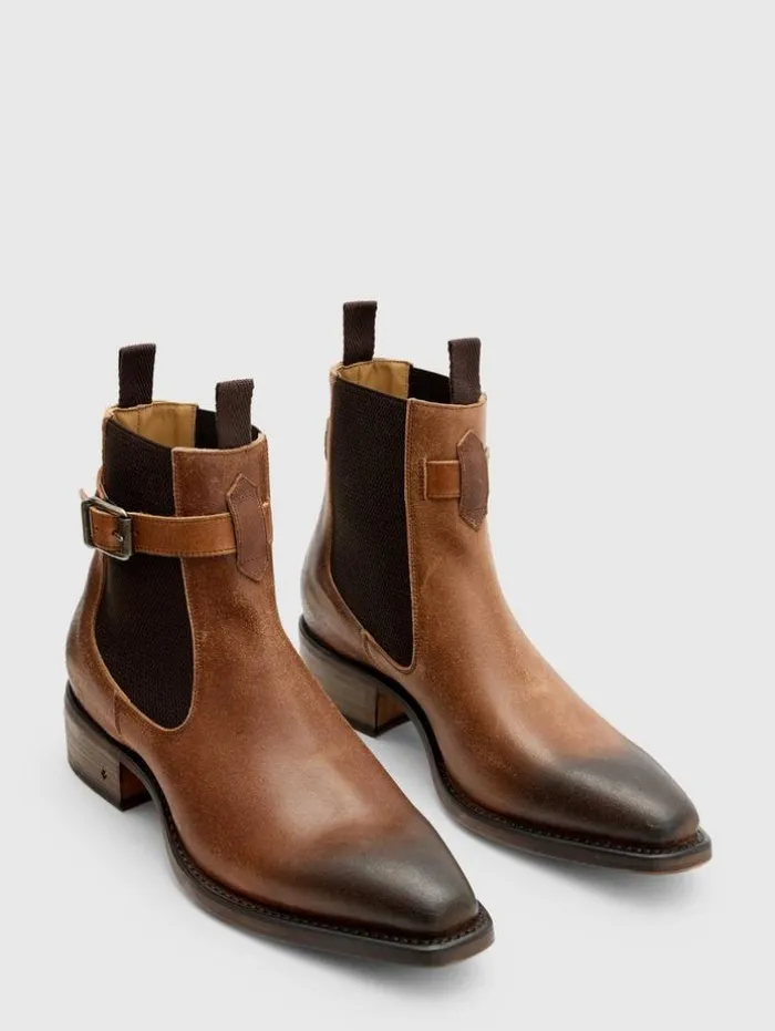 Online John Varvatos WALKER BUCKLE CHELSEA BOOT LTBROWN