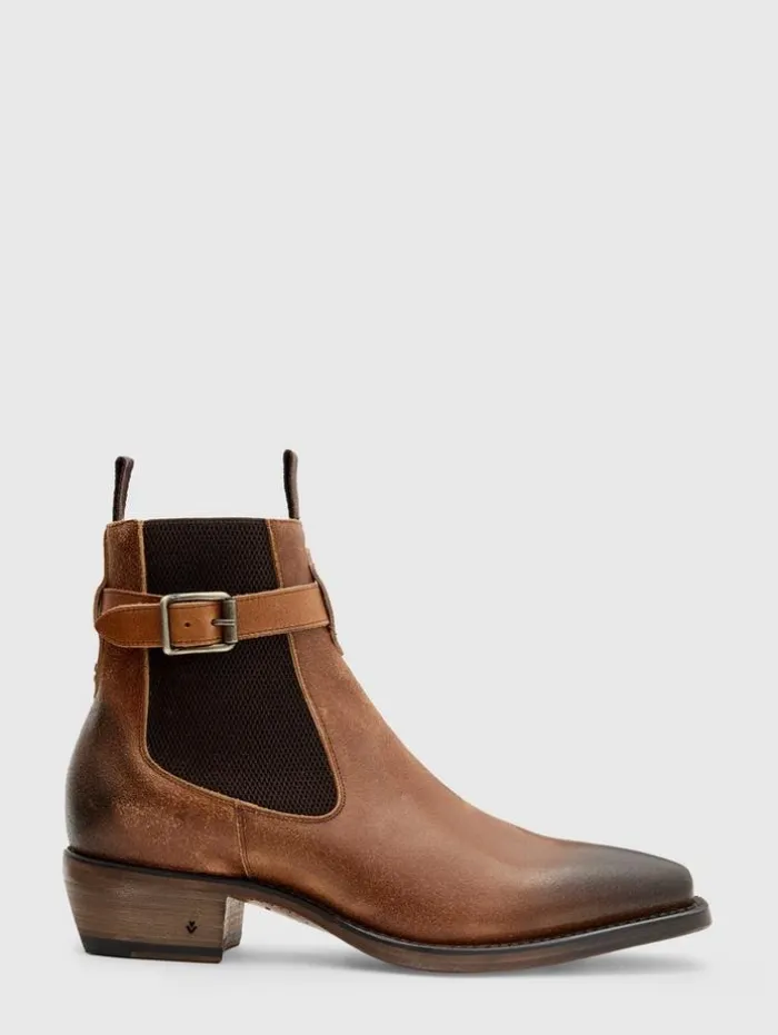 Online John Varvatos WALKER BUCKLE CHELSEA BOOT LTBROWN